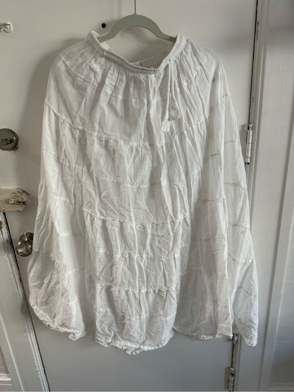White Tiered Boho Peasant Skirt